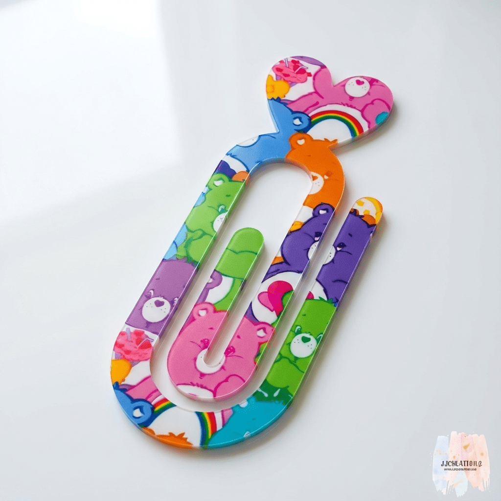 Rainbow Care Bear-Inspired Oversized Paperclip Bookmark! 🌈🐻✨