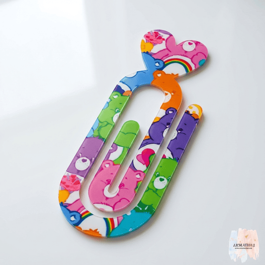 Rainbow Care Bear-Inspired Oversized Paperclip Bookmark! 🌈🐻✨
