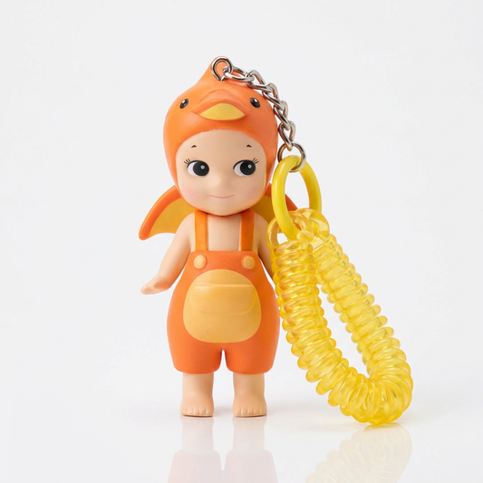 Orange Chick Doll Charm Keychain – Cute Kawaii Bag & Key Accessory