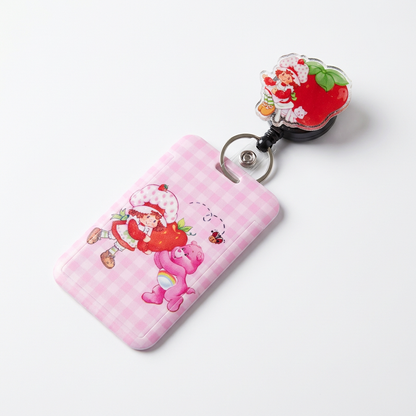 Strawberry Girl Badge Reel 🍓✨ | Cute Retractable ID Holder