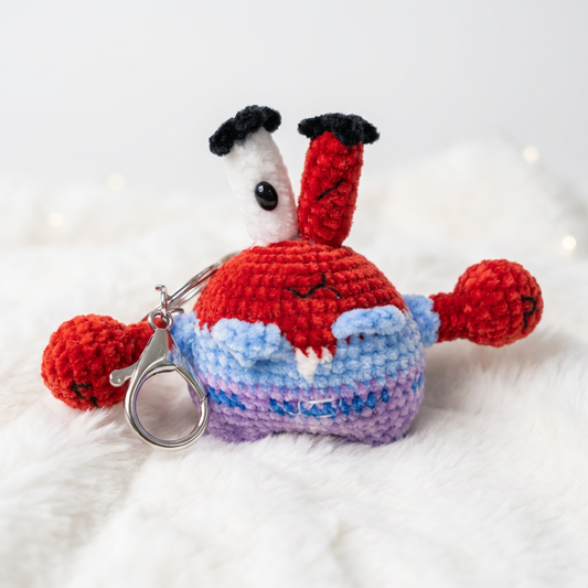 🦀 Crochet Krusty Crab Plush Keychain – JJCREATIONZ