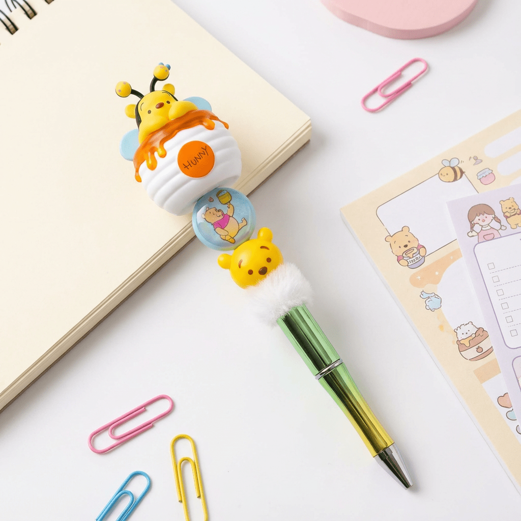 🍯🐝 Winnie the Pooh “Hunny Pot” Beaded Pen – Handmade Chunky Character Pen 🐝🍯