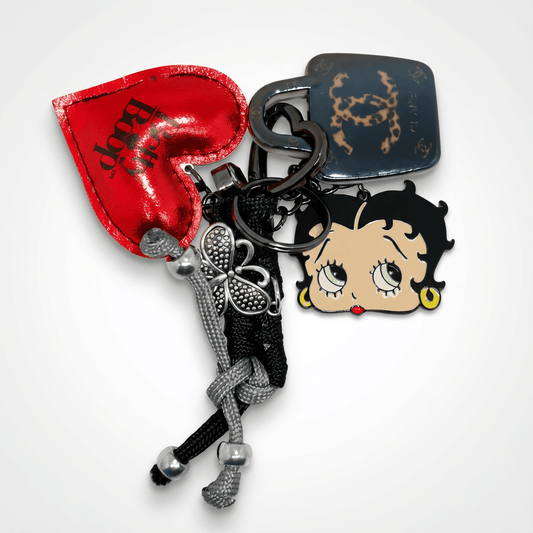 ❤️ Betty Boop Red Heart Charm Keychain – Retro Bag & Key Accessory