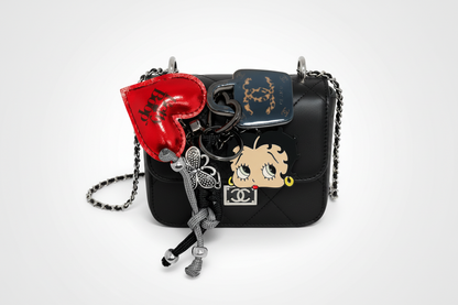 ❤️ Betty Boop Red Heart Charm Keychain – Retro Bag & Key Accessory