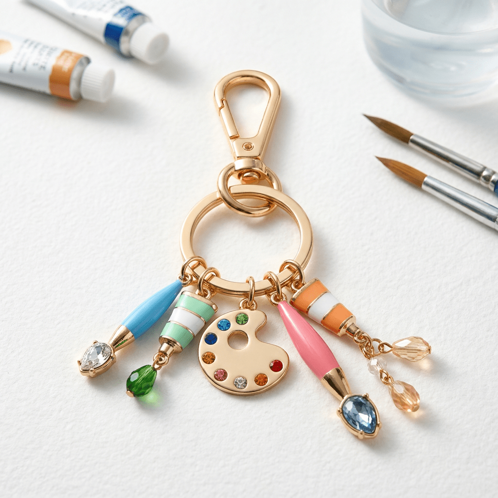 🎨 Artist Palette Keychain Charm