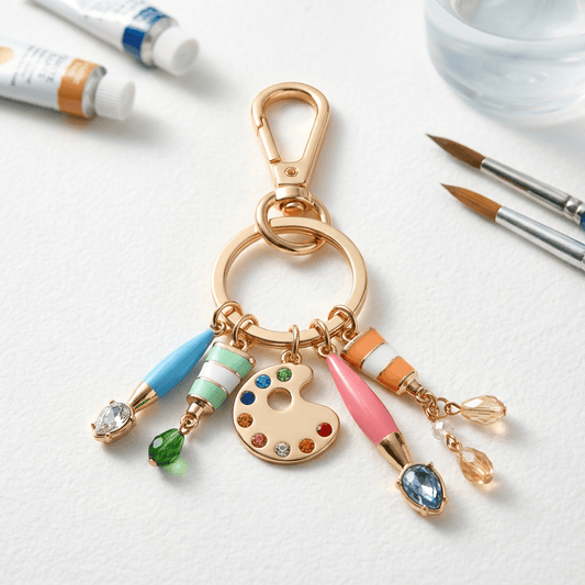 🎨 Artist Palette Keychain Charm