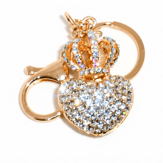 ✨ Royal Crown Heart Rhinestone Keychain – JJCREATIONZ Exclusive ✨