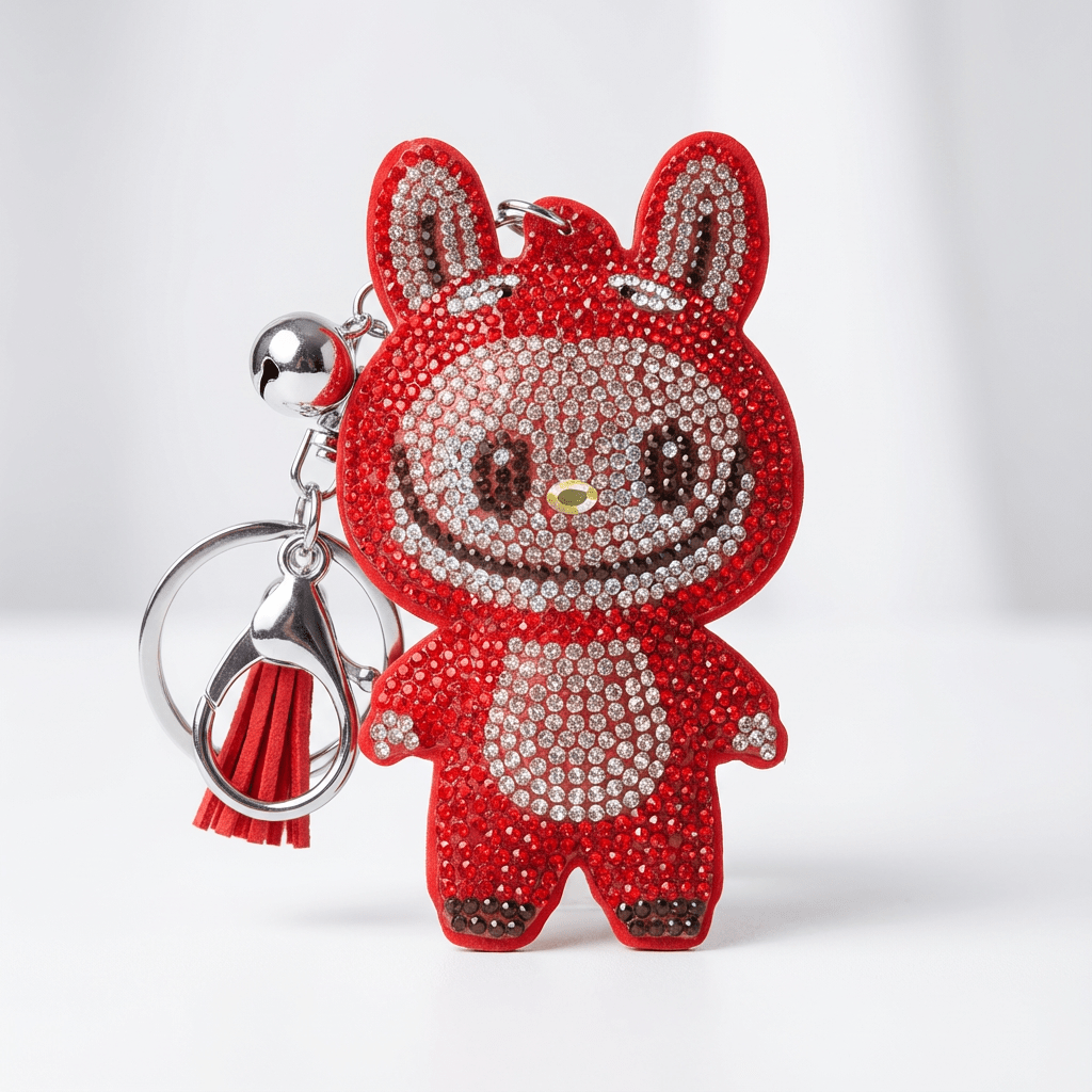 Sparkling Bubu Bunny Charm Keychain