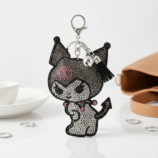 ✨ Rhinestone Kuromi Keychain – Sparkle Edition ✨