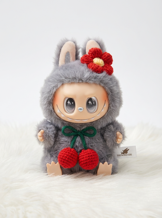 Midnight Cherry Charm Labubu Plush 🍒🖤