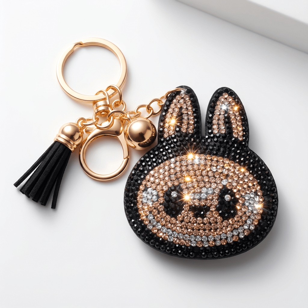 Sparkling Rhinestone Bubu Bunny Keychain