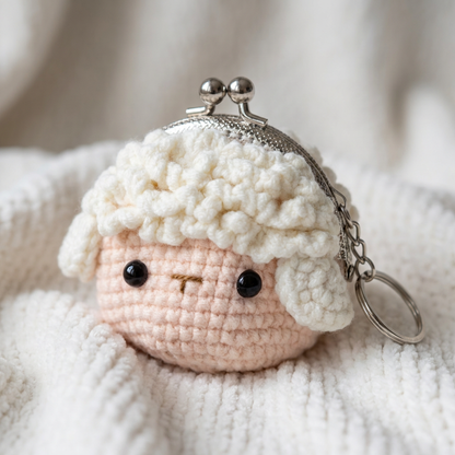Crochet Lamb Mini Coin Purse Keychain – JJCREATIONZ