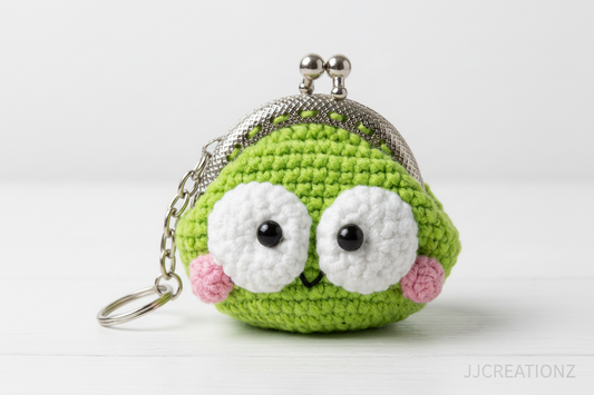 💚 Crochet Frog Mini Coin Purse Keychain – JJCREATIONZ