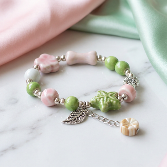 Coastal Starfish Beaded Bracelet – Beach Charm Stretch Bracelet