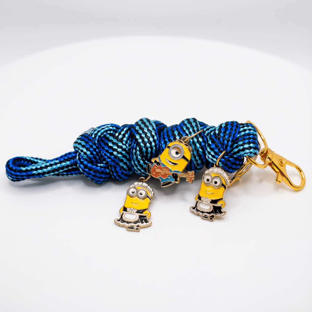 🎶 Minion Paracord Keychain Charm – Fun & Durable Accessory