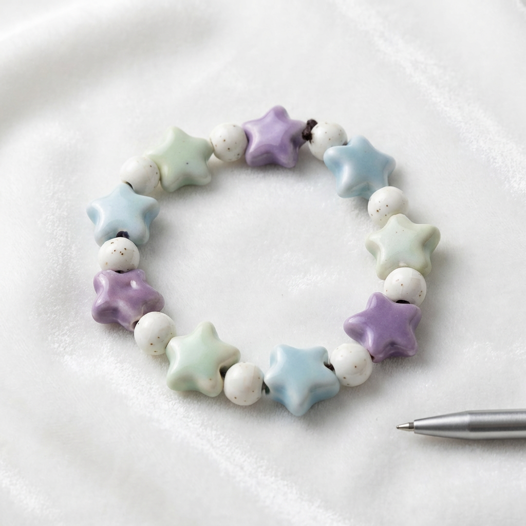Pastel Star Beaded Bracelet – Cute Stretch Bracelet