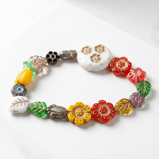 🌼 Boho Garden Glass Beaded Bracelet 🌼