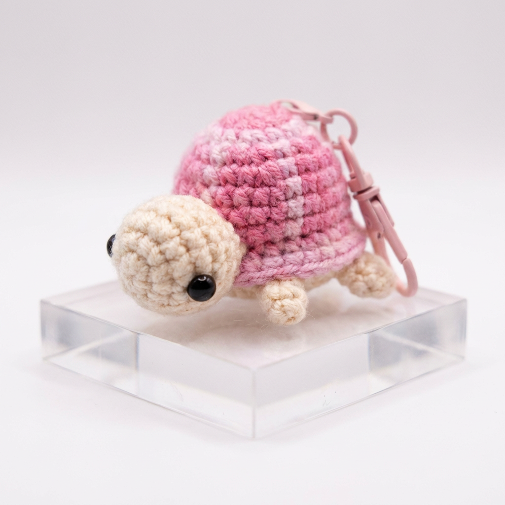 Crochet Turtle Keychain – Handmade Plush Bag Charm