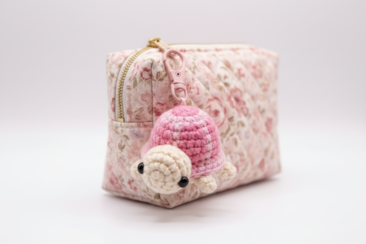 Crochet Turtle Keychain – Handmade Plush Bag Charm