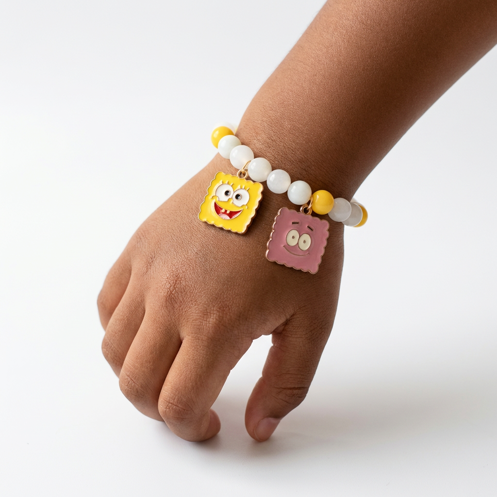 Sponge Bob & Patrick Cartoon Charm Beaded Kid Bracelet