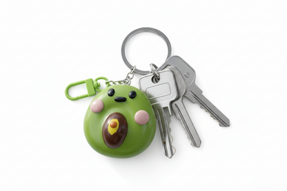 Cute Avocado Polymer Clay Keychain – Handmade Kawaii Bag Charm