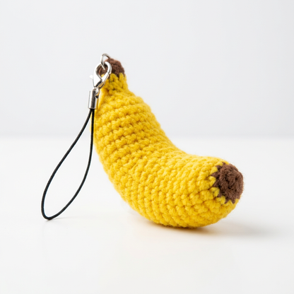 Crochet Banana Keychain – Handmade Plush Bag Charm