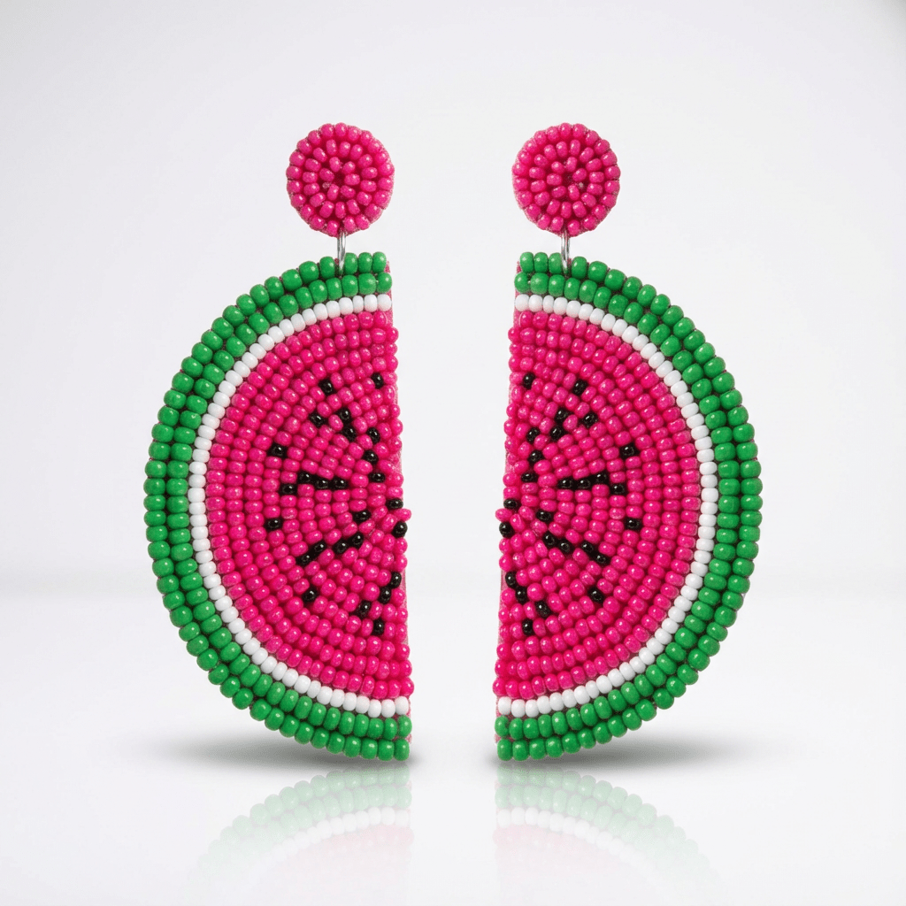 Watermelon Beaded Earrings