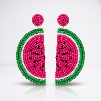 Watermelon Beaded Earrings