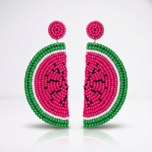 Watermelon Beaded Earrings