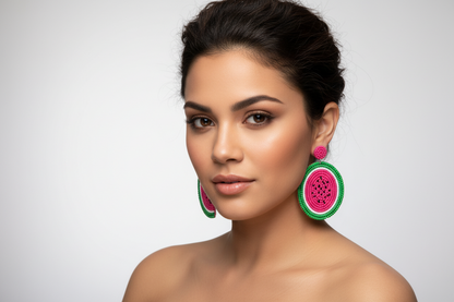 Watermelon Beaded Earrings
