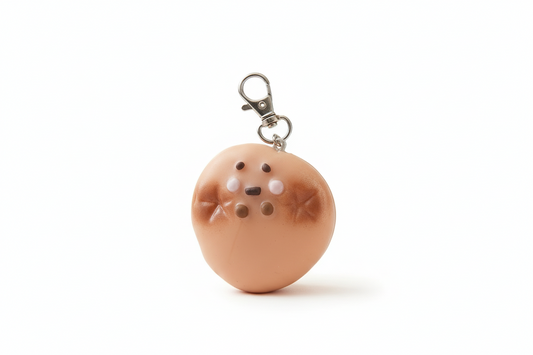 Peach Ocean Charm – Handmade Kawaii Polymer Clay Bag Charm / Keychain