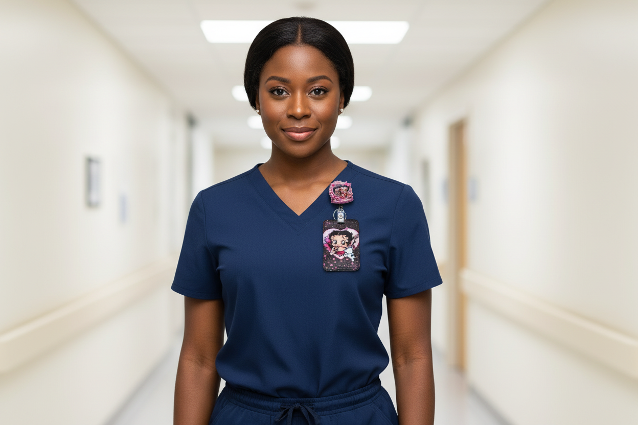 💕✨ Vintage Glam Cartoon Badge Reel & ID Holder Set ✨💕