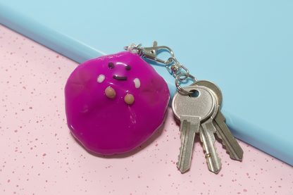 Pink Ocean Kawaii Charm – Handmade Polymer Clay Bag Charm