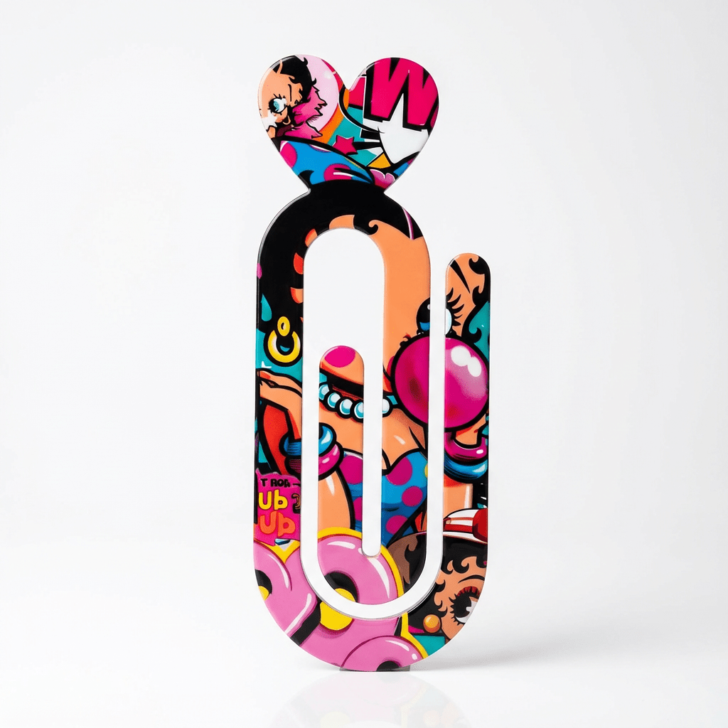 Pop Art Betty Boop-Inspired Oversized Paperclip Bookmark! 💋🖤
