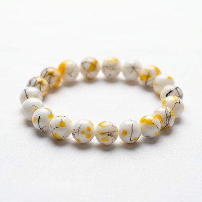 Abstract Paint Beaded Bracelet – Modern Art Stretch Bracelet