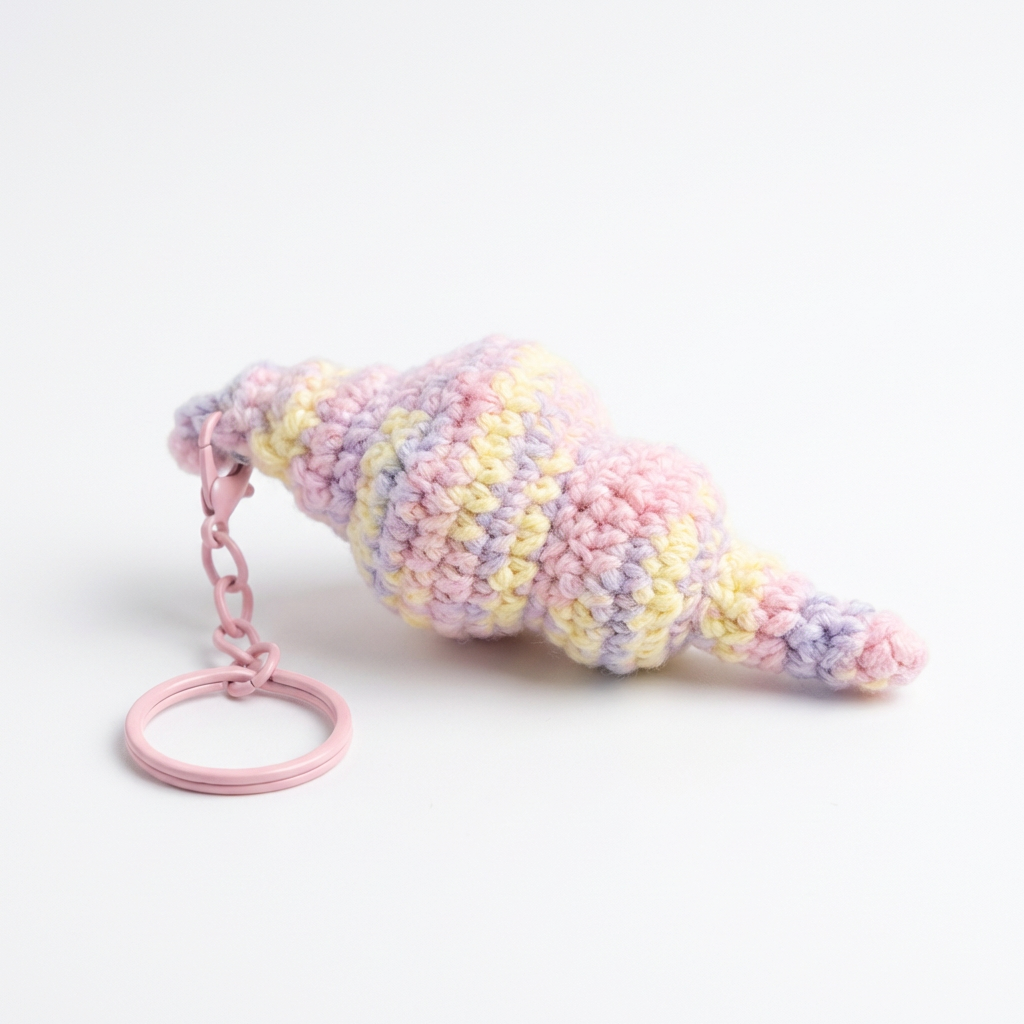 Crochet Seashell Keychain – Handmade Ocean-Inspired Bag Charm