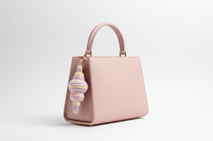 Crochet Seashell Keychain – Handmade Ocean-Inspired Bag Charm