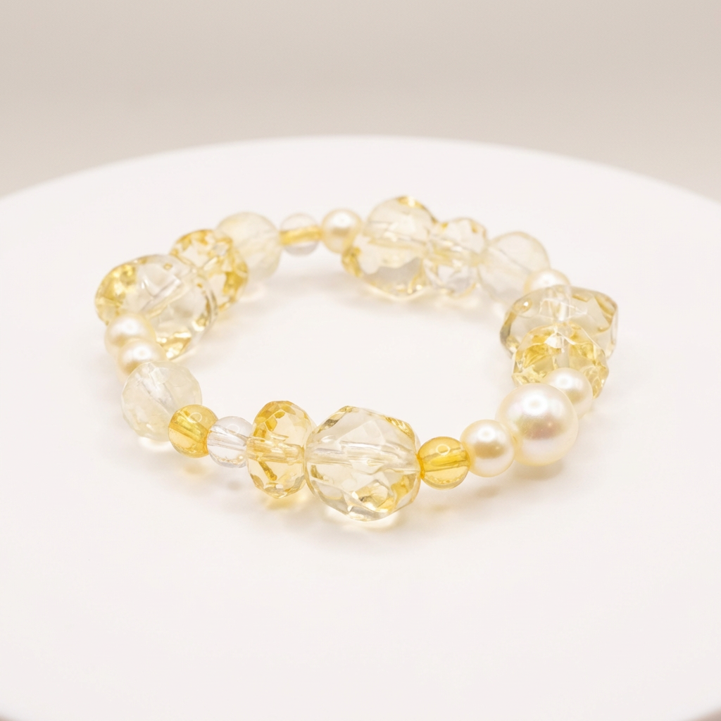Golden Gummy Bear Beaded Stretch Bracelet