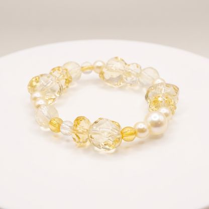 Golden Gummy Bear Beaded Stretch Bracelet