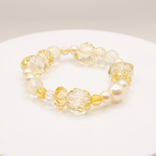 Golden Gummy Bear Beaded Stretch Bracelet