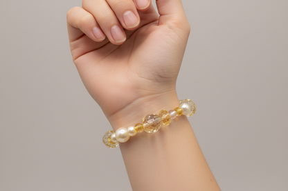 Golden Gummy Bear Beaded Stretch Bracelet