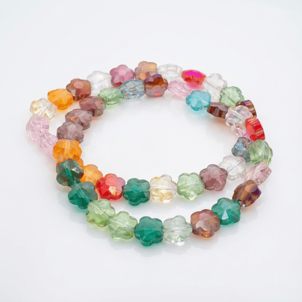 🌸 Colorful Flower Beaded Bracelet