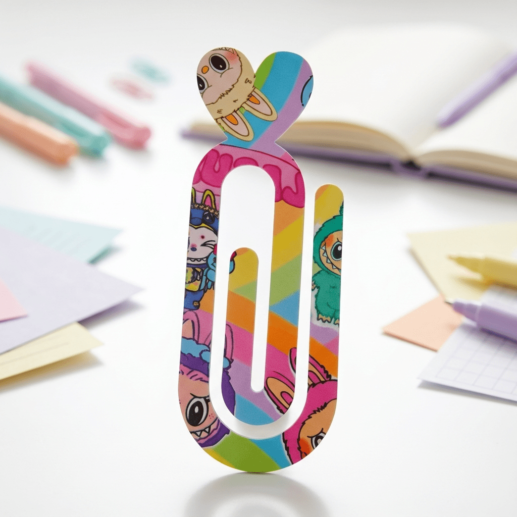 Rainbow Popmart-Inspired Oversized Paperclip Bookmark! 🌈✨