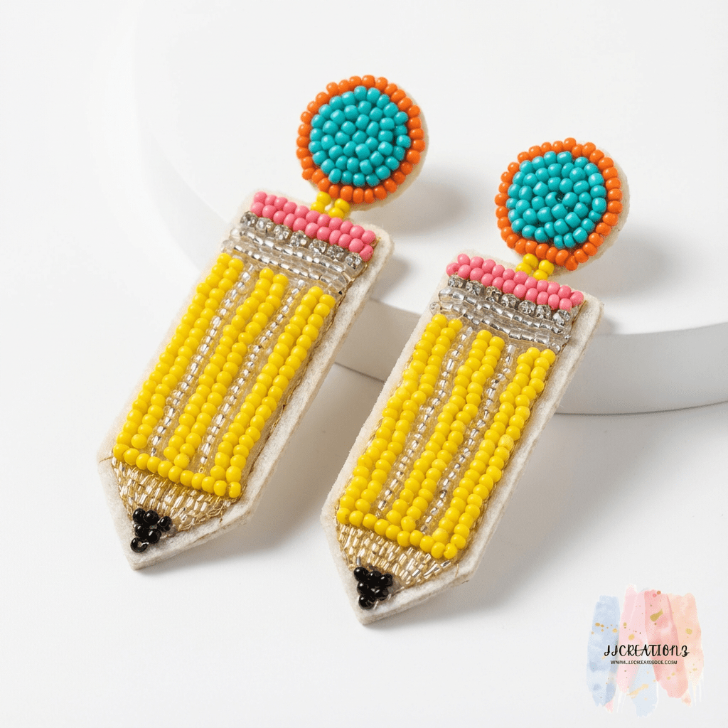 Pencil Beaded Earrings