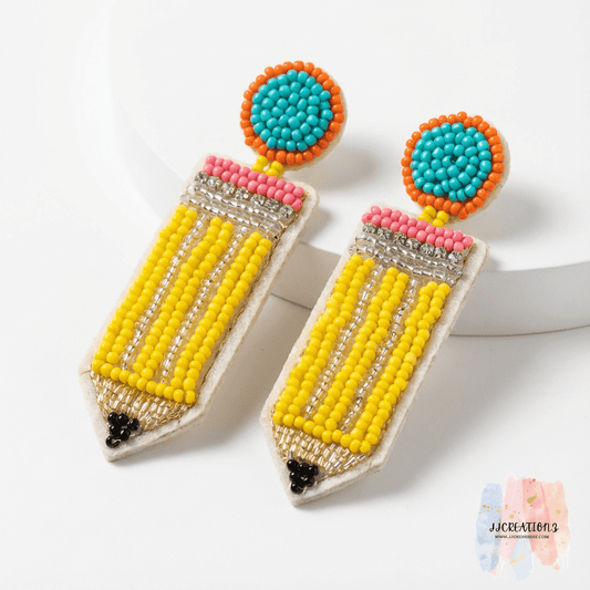 Pencil Beaded Earrings