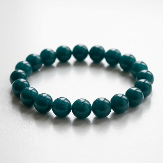 Teal Beaded Stretch Bracelet – Minimalist Everyday Jewelry