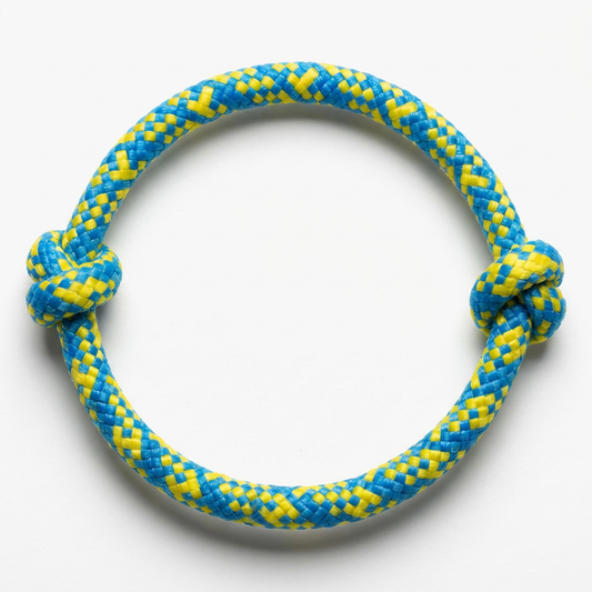 Blue & Yellow Braided Rope Bracelet – Nautical Knot Bracelet