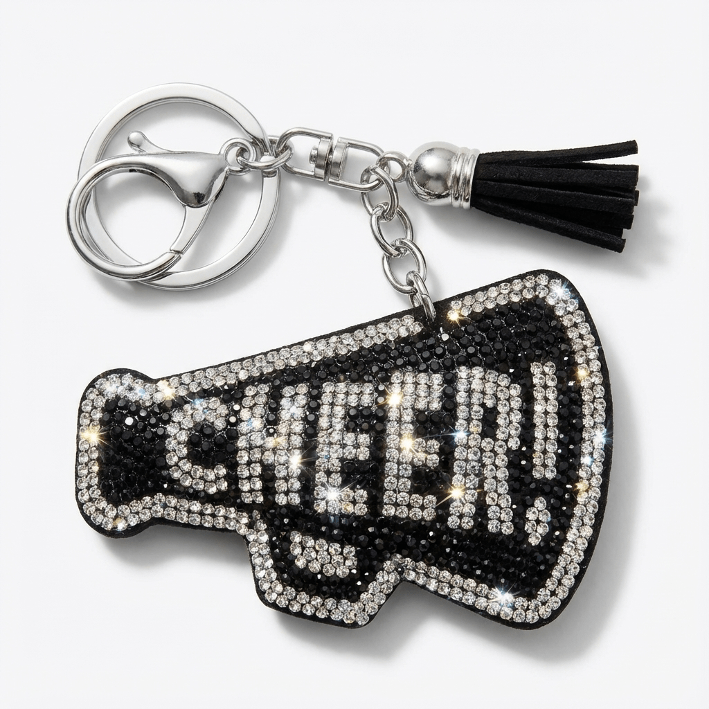 ✨ Cheer Megaphone Rhinestone Keychain ✨