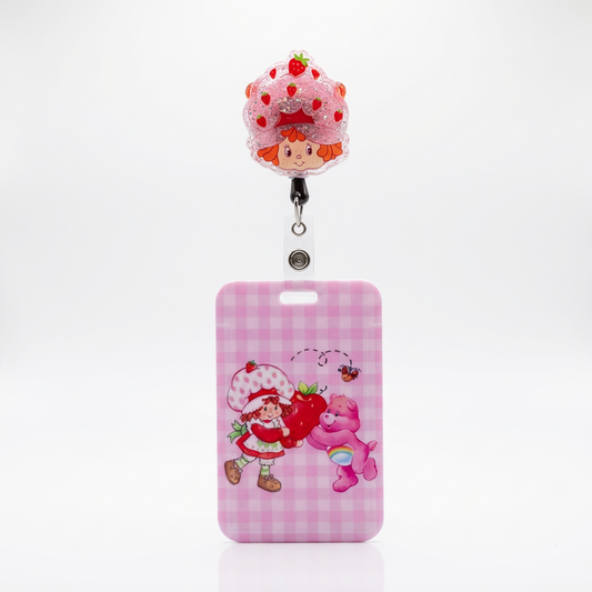 🍓💖 Strawberry Girl Badge Reel & ID Holder Set 💖🍓