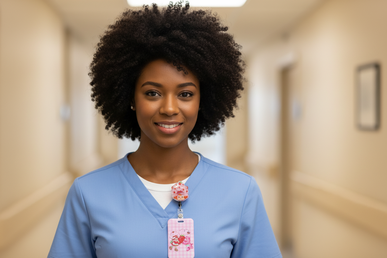 🍓💖 Strawberry Girl Badge Reel & ID Holder Set 💖🍓